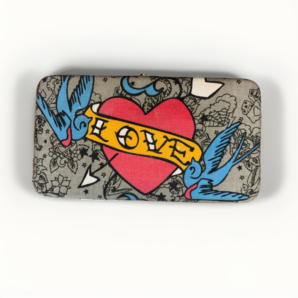 Y2K Graphic Wallet with Ed Hardy style design